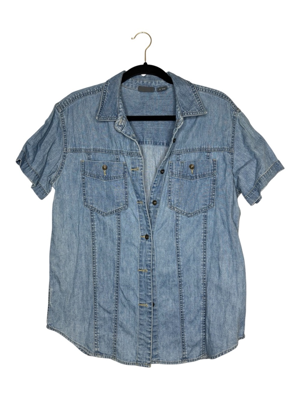 Vintage Liz Sport denim 100% cotton shirt women’s size medium